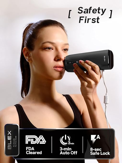 Blex Laser Hair Removal for Women and Men IPL Hair Removal Device Effective in 2 Weeks with Ultra-Fast 0.2s Light Emission Comfortable and Painless Black