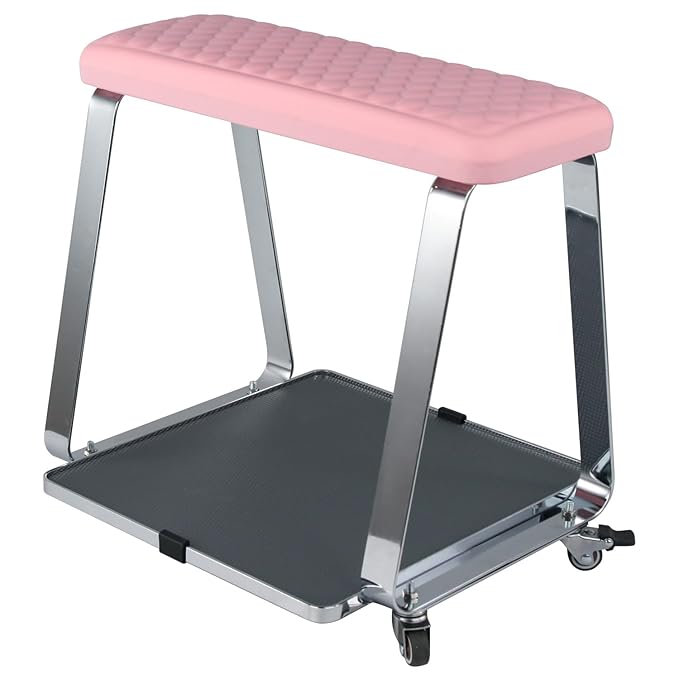 Pedicure Foot Rest for Nail Tech Nail Salon BORNBYME Update PU Leather Foot Nail Stand Rest for Pedicure Pink