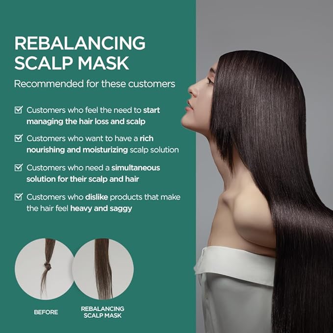 AYUNCHE Rebalancing Hair Mask 6.7 fl. oz. (200ml) [For All Hair Types] | Healthy &amp Strong Scalp and Hair Pack | Anti-Hair Loss Hair Treatment | Deep Conditioner | Korean Salon Brand