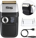 DSP® Electric Razor for Men Bald Shavers for Men 2 in 1 Double Shaver for Men with 2 Foil Head Rechargeable Barber Shaver with Precision Trimmer 3-Speed Shaver with LED Digital Display (Black)
