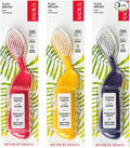 RADIUS Flex Brush with Soft Bristles Toothbrush BPA Free &amp ADA Accepted Designed to Improve Gum Health &amp Reduce Issues - Left Hand - Purple/Watermelon/White - Pack of 3