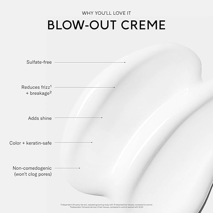 SEEN Blow-Out Creme Fragrance Free - Non-Comedogenic &amp Blow Out Hair Cream- Reduces Frizz- Heat Protectant- Safe for Sensitive Eczema &amp Acne Prone Skin