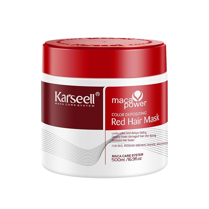 Karseell Color Depositing Conditioner Red Hair Mask Color Boosting Hydrates and Enhances Red Tones for Color-Treated Hair 500ml 16.9floz