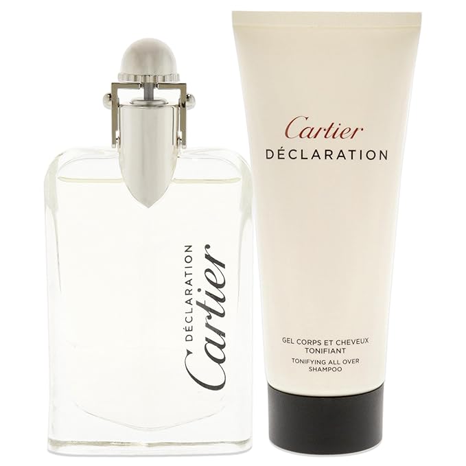 Cartier Declaration Men 1.6oz EDT Spray 3.3oz Tonifying All Over Shampoo 2 Pc Gift Set