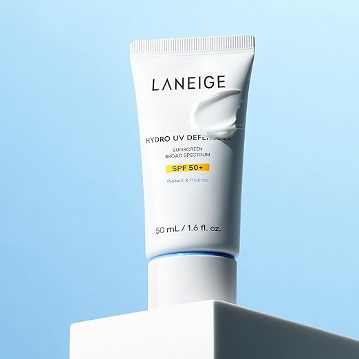 LANEIGE Hydro UV Defense Sunscreen SPF 50+: Hypoallergenic &amp Dermatologist-Tested Korean Broad Spectrum Sun Protection with No White Cast