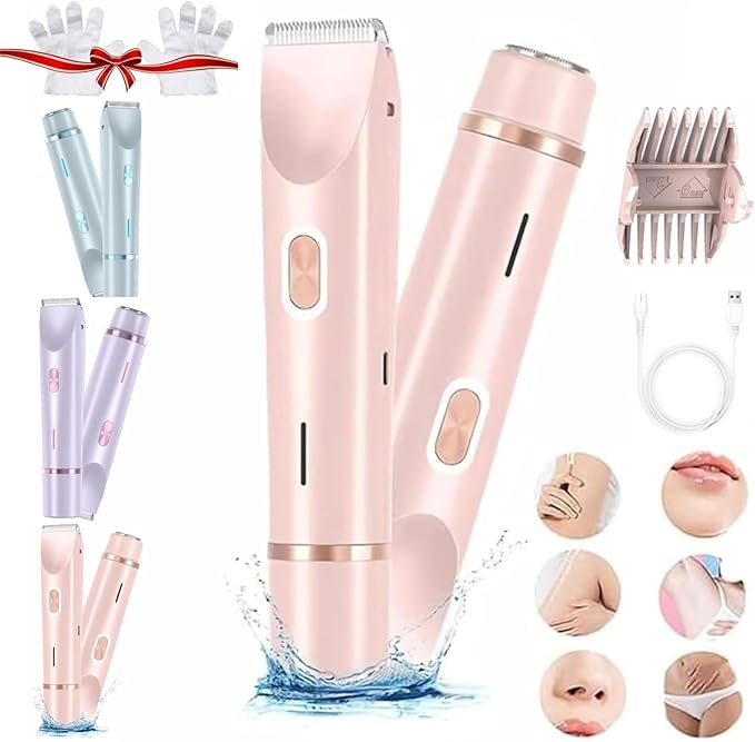 2 in 1 Bikini &amp Body Trimmer 2026 New Electric Dual Head Shaver Bikini Trimmer for Women Silky and Painless Wet and Dry Removable Head Razor Ipx7 Waterproof