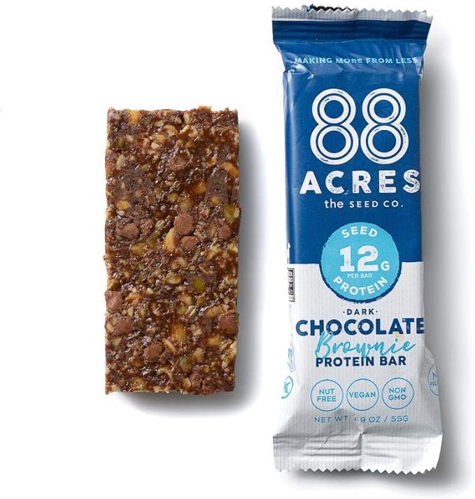 88 Acres Dark Chocolate Brownie Seed Protein Bar 9 Count 1.9 OZ