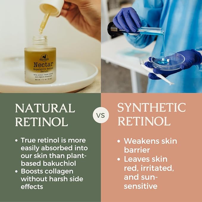 Nectar Natural Retinol Serum by Hearth &amp Homestead ? Fermented Cod Liver Oil Grass-Fed Tallow &amp Emu Oil ? Nutrient-Rich Facial Oil for Smooth Healthy Skin ? 1 fl oz
