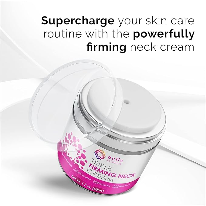 ACTIVSCIENCE Neck Firming Cream - Natural Anti-Aging Facial Moisturizer with Retinol Collagen &amp Hyaluronic Acid - Day &amp Night Anti-Wrinkle Cream - Firming Hydrating Face Cream