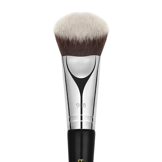 Bdellium Tools Professional Makeup Brush - Maestro Series 969 Double-ended BDHD Phase II/Phase III - With All-Vegan Synthetic Fibers For Versatile Application and Blending (Black 1pc)