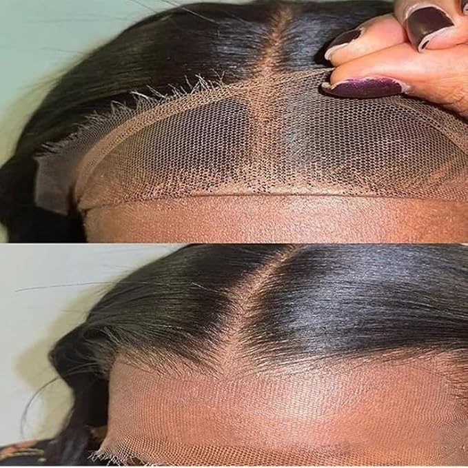 13x4 Long Deep Parting HD Swiss Lace Melt Skin Lace Closure Raw Hair Materials Straight Style Much Fuller with Natural Hair Line Human Hair Natural Black Color (HD 13x4 lace frontal 14inch)