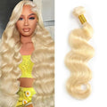 613 Human Hair Bundles Body Wave Blonde 1 Bundles 12 Inch 100% Unprocessed 12A Grade Brazilian Virgin Hair Extensions for Women Soft and Silky No Smelling Can Be Dyed Or Restyled