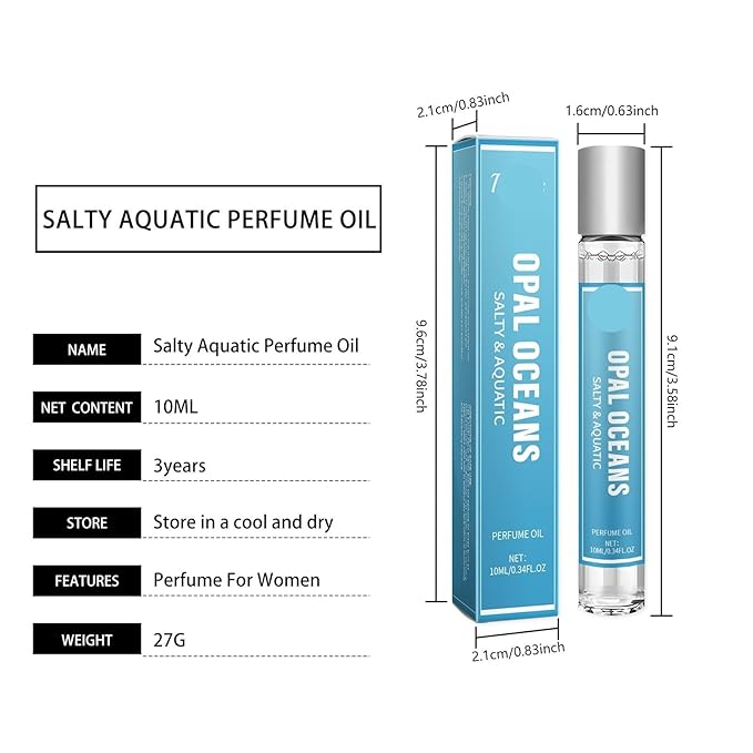 Ocean Breeze Fragrance Roll-On Perfume - Natural &amp Long-Lasting Sea Wind Scent For Refreshing Vibe Perfect For Dating(3PCS)