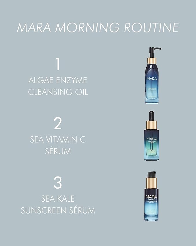 MARA - Sea Kale Sunscreen Serum SPF 30 with Algae + Zinc | Hydrating Face Oil to Help Reduce Visible Redness + Shield Skin from Blue Light + Pollution For All Skin Types (1 fl oz | 30 ml)
