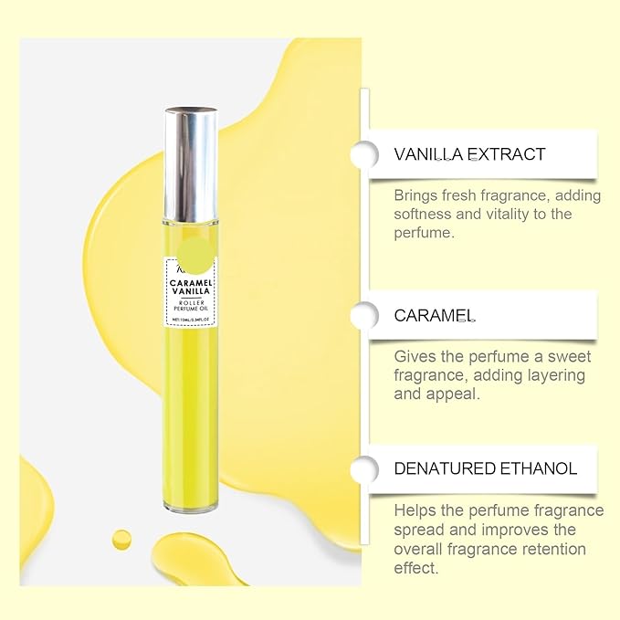 Vanilla Rollerball Perfume - Unique Niche Fragrance For A Fresh Long-Lasting Scent Perfect For Couples' Dates(2PCS)