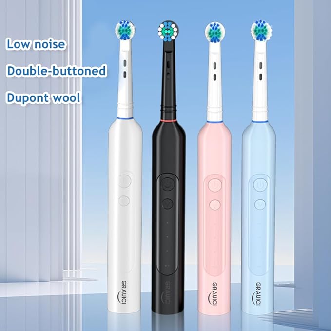Deep Clean Rechargeable Electric Powered ToothbrushPressure Sensor to Protect Gums (Black)