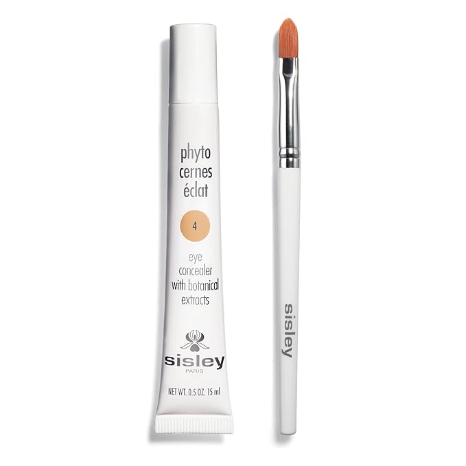Sisley Paris Phyto-Cernes Eclat No. 4 - 15 mL - Eye Concealer - Tinted Anti-Dark Circles Product - Instantly Masks Dark Circles &amp Targets Puffiness - Natural Long-Wear Finish - Includes Brush