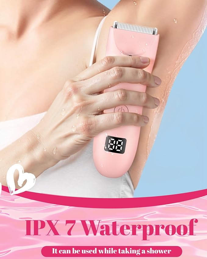 2in 1 Bikini Trimmer Electric Razors for Women with LED LightRechargeable Body Pubic Hair Trimmer Women with LCD Display Lady Shaver for Leg/Arms/BikiniWaterproof Gift for Woman