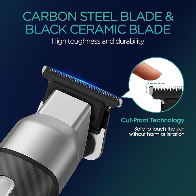 VOYOR Body Hair Trimmer for MenElectric RazorVersatile Groin &amp Body TrimmerWaterproof and Cordless Shaver Manscaper for Men USB-C Charging GroomerCeramic Blade Razor Male Grooming HT310 (Bla