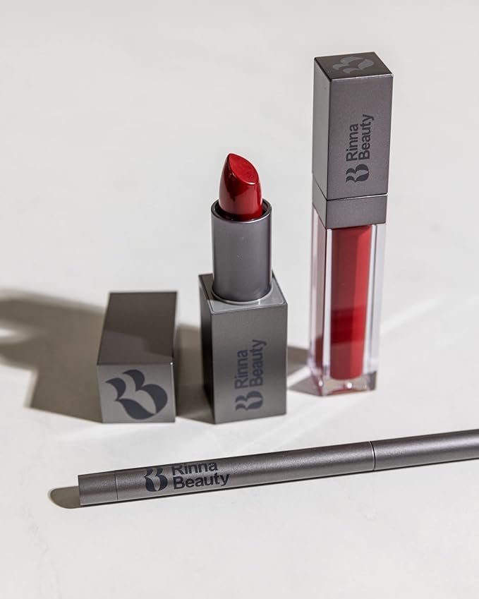 Rinna Beauty Icon Lip Kit - Kiki- All-in-One Lip Kit Includes Lipstick Lip Gloss Lip Liner - Cool Brown look - Vegan Long-Lasting Anti-Aging &amp Moisturizing Cruelty-Free - 1 each