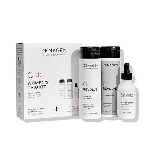 ZENAGEN Revolve Women's Trio Kit | Shampoo + Conditioner + Densifying for Fine &amp Visibly Thinning Hair Supports Hair Strength &amp Growth 1 ea