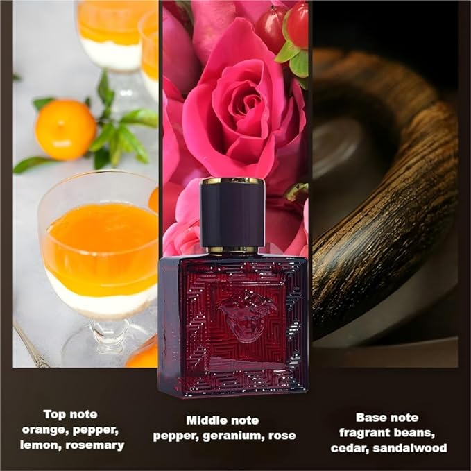 Mini Men's Perfume Eros Gift Set 3 Pieces Pheromone Cologne for Men Eau De Parfum Body Spray with Fruity and Floral Long Lasting FragrancesTravel Size 3x30ml