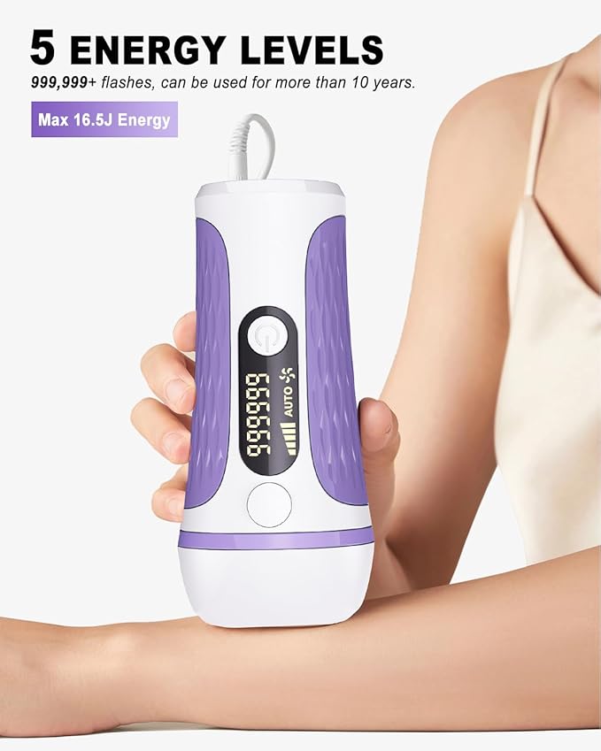 IPL Laser Hair Removal Device Permanent for Women &amp Men 999999 Flashes Safe Effective Lasting Hair Remover Alternative to Salon for Face Arms Armpit Legs Bikini Area Whole Body Home Treatment