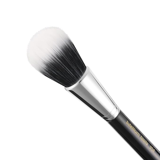 Bdellium Tools Professional Makeup Brush - Maestro Series 958 Duo Fiber Powder - With Soft Synthetic Fibers For Blending Powder (Black 1pc)