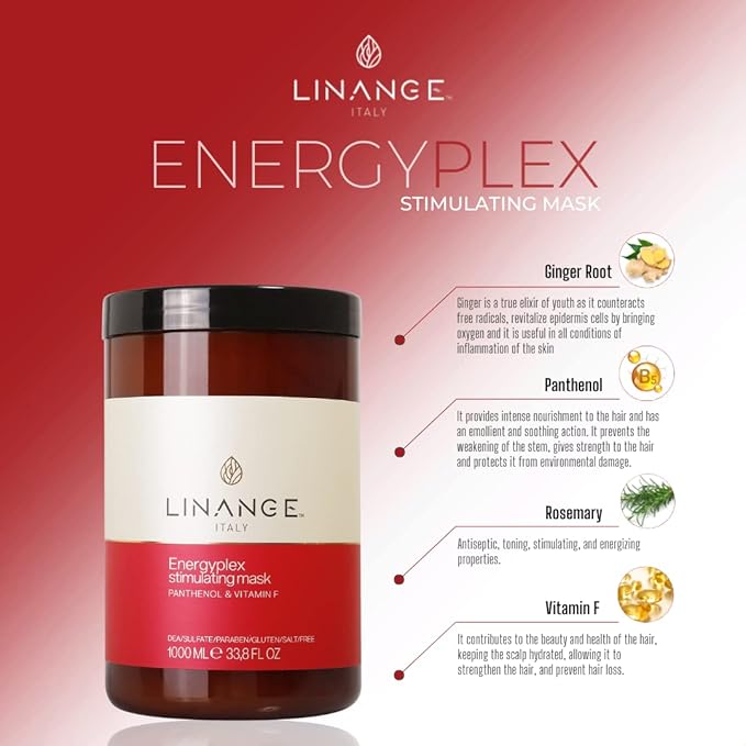 LINANGE Energyplex Hair Stimulating Mask - Nourishing Treatment for Weak and Brittle Hair 1000ml / 33.8 fl oz