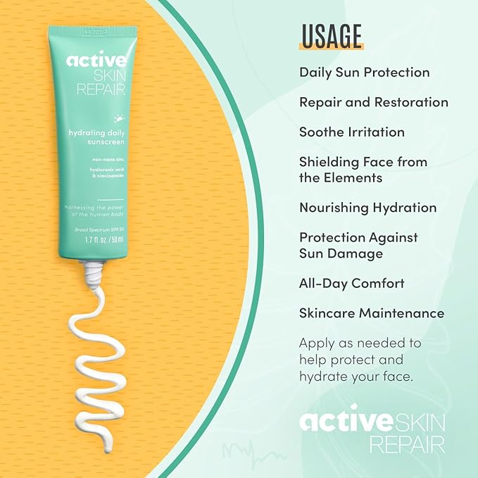 draft Skin Repair SPF 50 Hydrating Daily Sunscreen and Face Moisturizer Non-Nano Zinc Non-Toxic Broad Spectrum Protection Hydrating Mineral Facial Sunscreen 1.7 fl. oz.