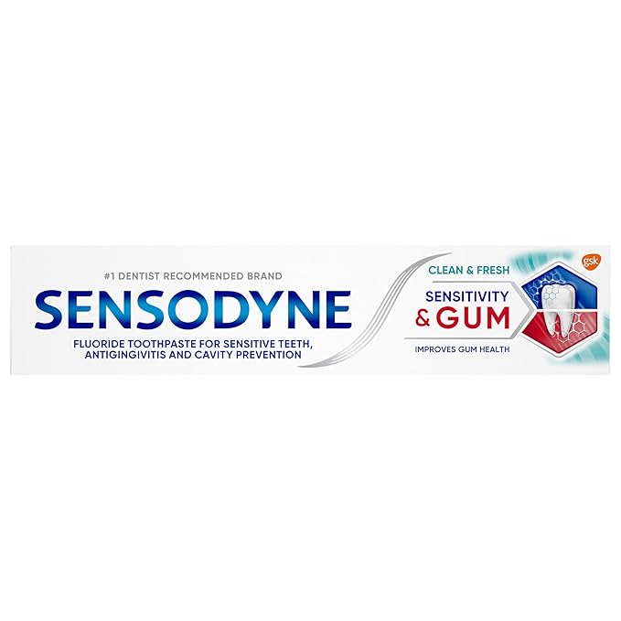 Sensodyne Sensitivity &amp Gum Sensitive Toothpaste for Gingivitis Sensitive Teeth Treatment Clean &amp Fresh - 3.4 oz (pack of 4)