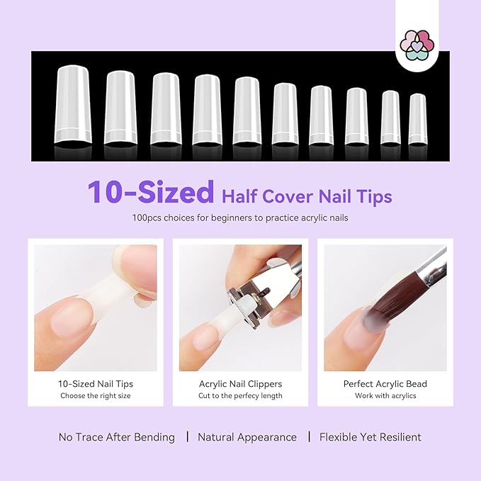 SAVILAND Acrylic Nail Kit for Beginners with Everything: Professional Nails Kit Acrylic Set with Powder Liquid Brush Forms Gel Polish U V Lamp Extension Tools Kit for Home DIY &amp Salon Manicure