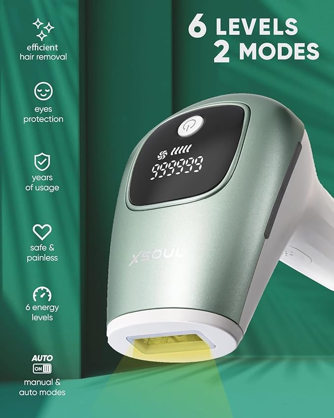 IPL Laser Hair Removal Painless Hair Remover for Women &amp Men Ideal for Armpits Legs Face &amp Bikini At-Home Long-Lasting Hair Reduction