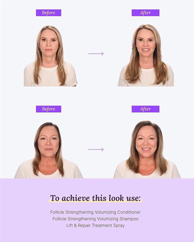 Keranique Volumizing Shampoo and Conditioner Set for Hair Repair and Growth with Biotin and Keratin for Women Thinning Hair Formula 8 Fl Oz Each