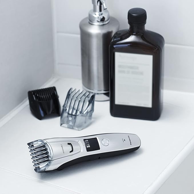 Panasonic Multi-Groomer Electric Beard Trimmer for Men Men?™s Trimmer for Beard Hair and Body 39 Trim Length Settings with 3 Attachments Corded/Cordless Operation ? ER-GB80-S (Silver)