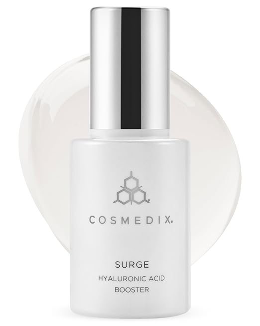 COSMEDIX Surge Hyaluronic Acid Booster for Face - Ultra Hydrating Face Serum with Vitamin C &amp Niacinamide Softens Brightens &amp Moisturizes Skin - Facial Skin Care Product for Fine Lines &amp