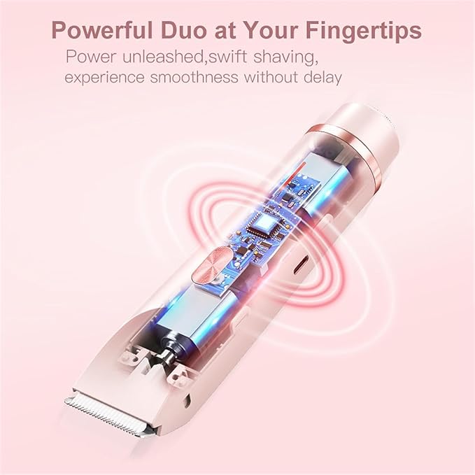 Comfort 2 in 1 Electric Lady Shaver Razor for Women Dual Head Electric Hair Trimmer for Women Ipx7 Bikini Trimmer (Blue)
