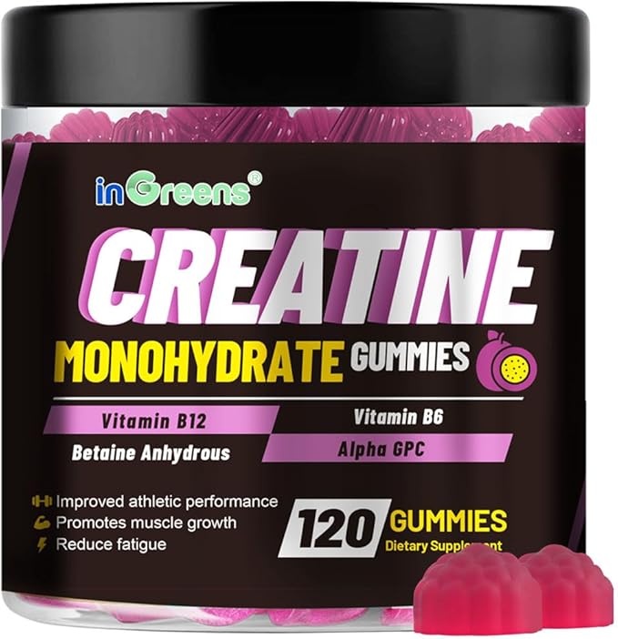 Creatine Monohydrate Gummies 6g for Men &amp Women Potent Creatine Supplement Chewables Creatine for Energy Boost Increase Strength and Build Muscle Gluten-Free Sugar Free120 Count