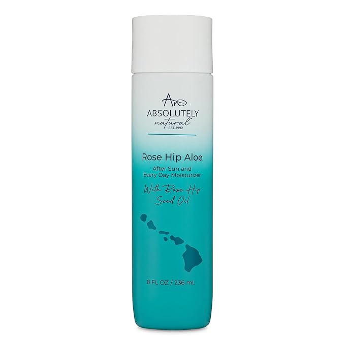 Absolutely Natural After Sun Lotion &amp Moisturizer with Aloe Vera Rose Hip Oils &amp Vitamin E | Helps Prevent Anti-Aging &amp Sunburn Relief - 8 Fl Oz