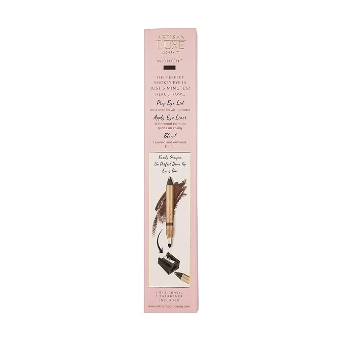 Artisan L'uxe Beauty Jumbo Eyeliner Pencil &amp Sharpener Smokey Eyes in 3 Minutes Water Proof Smudge Proof Long Lasting Age Defying Essential Oils (Shade: Persuasion Olive Green)