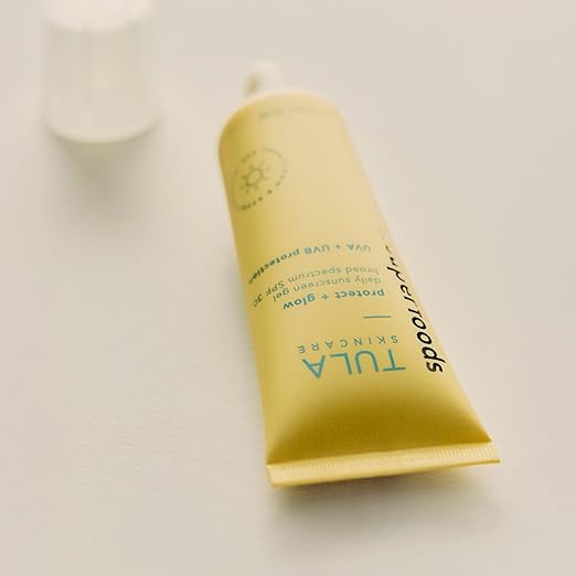 TULA Skin Care Protect + Glow Daily Sunscreen Stick Gel Broad Spectrum SPF 30 - Skincare-First Non-Greasy Non-Comedogenic &amp Reef-Safe with Pollution &amp Blue Light Protection.