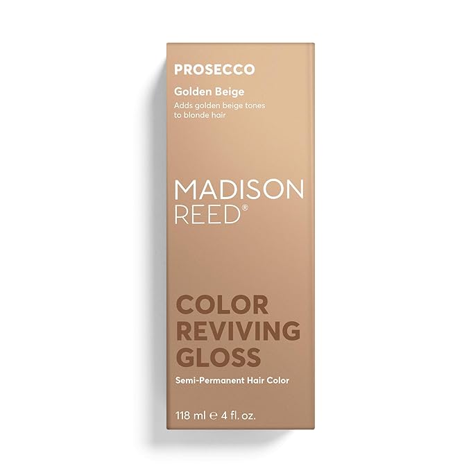 Madison Reed Color Reviving Gloss Prosecco - Golden Blonde Semi-Permanent Hair Dye Enhances Hair Color &amp Corrects Tone Adds Brilliant Shine Keratin &amp Argan Oil 4 Fl Oz (118 mL)