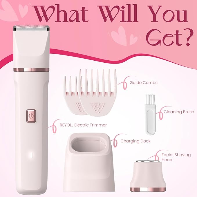 Bikini Trimmer for Women - Painless Electric Razors for Silk SkinCordless Body Shaver for TripReplaceable Lady Facial Razor IPX7 Waterproof&ampEasy Cleaning Stocking Stuffers Christmas Gifts