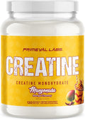 Primeval Labs Clean Creatine Monohydrate Powder | Flavored Powder for Muscle Strength &amp Recovery | Latin Aqua Fresca Flavors | Workout Supplement for Men &amp Women | 120 Servings | Mangonada