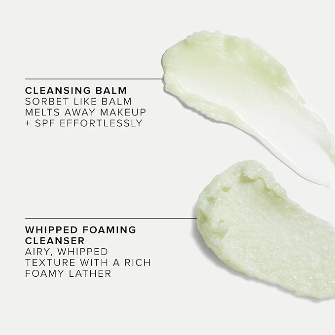 Farmacy Deep Double Cleanse Skincare Gift Set - Green Clean Makeup Remover Cleansing Balm &amp Whipped Foaming Face Wash for Oily Skin - Melts Away Makeup &amp Helps Promote Healthy Skin (2 Count)