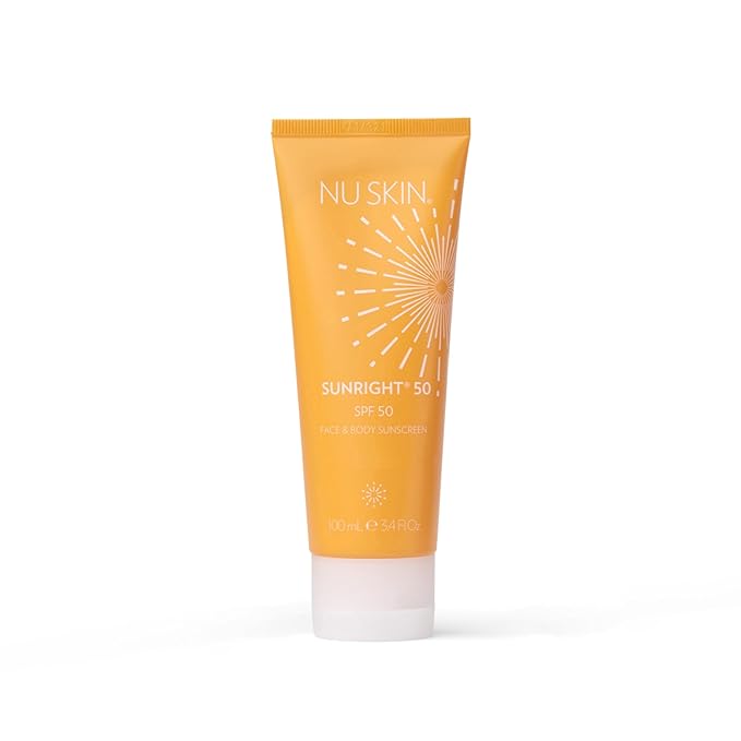 Nu Skin Sunright® Face &amp Body Sunscreen SPF 50 | Broad-Spectrum UVA/UVB Protection | Non-Greasy &amp Water-Resistant Formula | Antioxidant-Infused | 3.4 fl. oz.