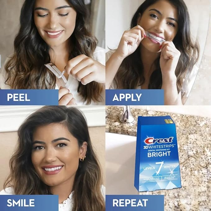 Crest 3D Whitestrips Bright Levels 7 Whiter Teeth Whitening Kit 11 Treatments (Pack of 1) 22.0 Count
