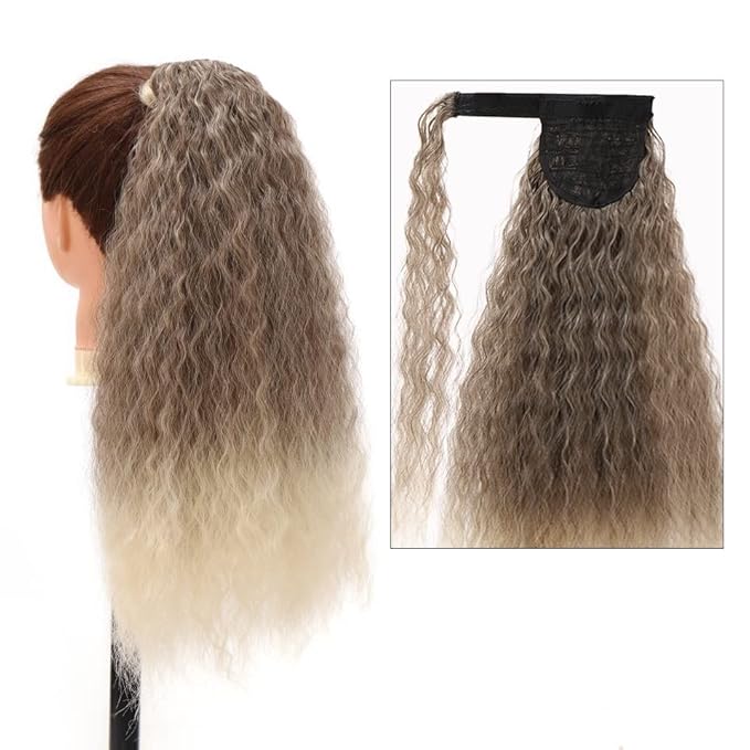 Hair Accessories 22 Long Curly Ponytail Extension Hairband Hair Clip Synthetic Puffy Ponytail Hair Extension Wrapped Bun Women's Wig Hair Pieces For Women(02)