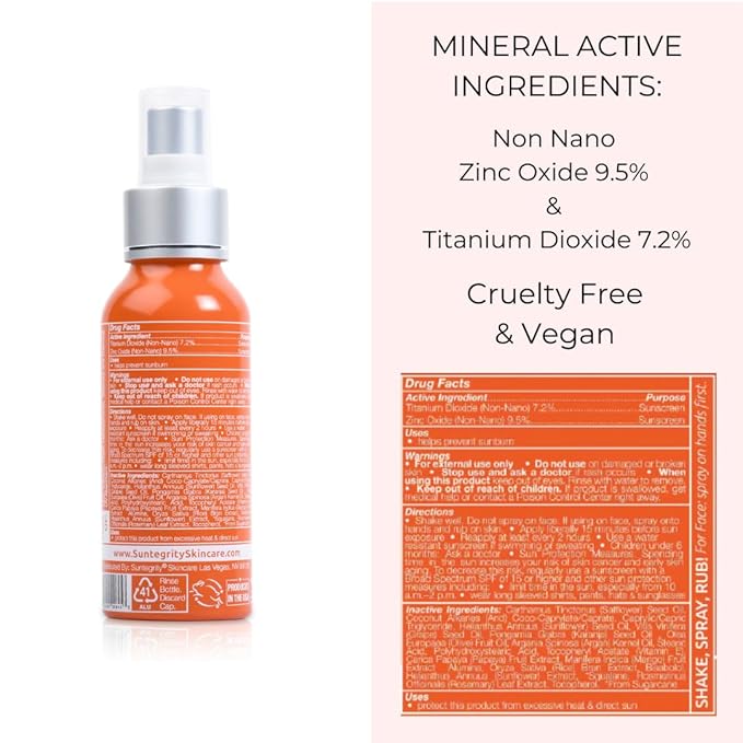 Milky Mineral Sun Serum Spray for Face &amp Body - Broad Spectrum SPF 50 3.4oz