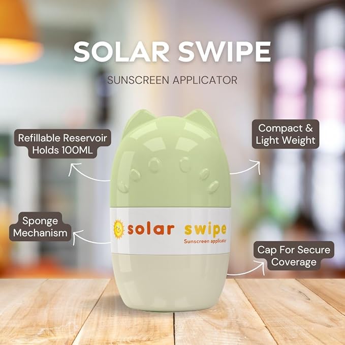 Sunscreen Applicator - Refillable Roll On for Kids &amp Adults Mess-Free Sunscreen Roller &amp Sponge Dispenser Portable Sun Protection Ideal for Travel &amp Outdoor Use (Olive Beige 2 pack)